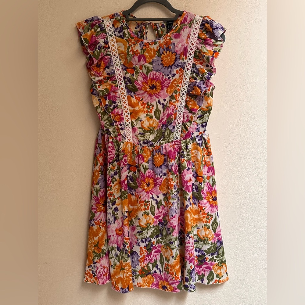 SHEIN Multicolor Floral Ruffle Dress